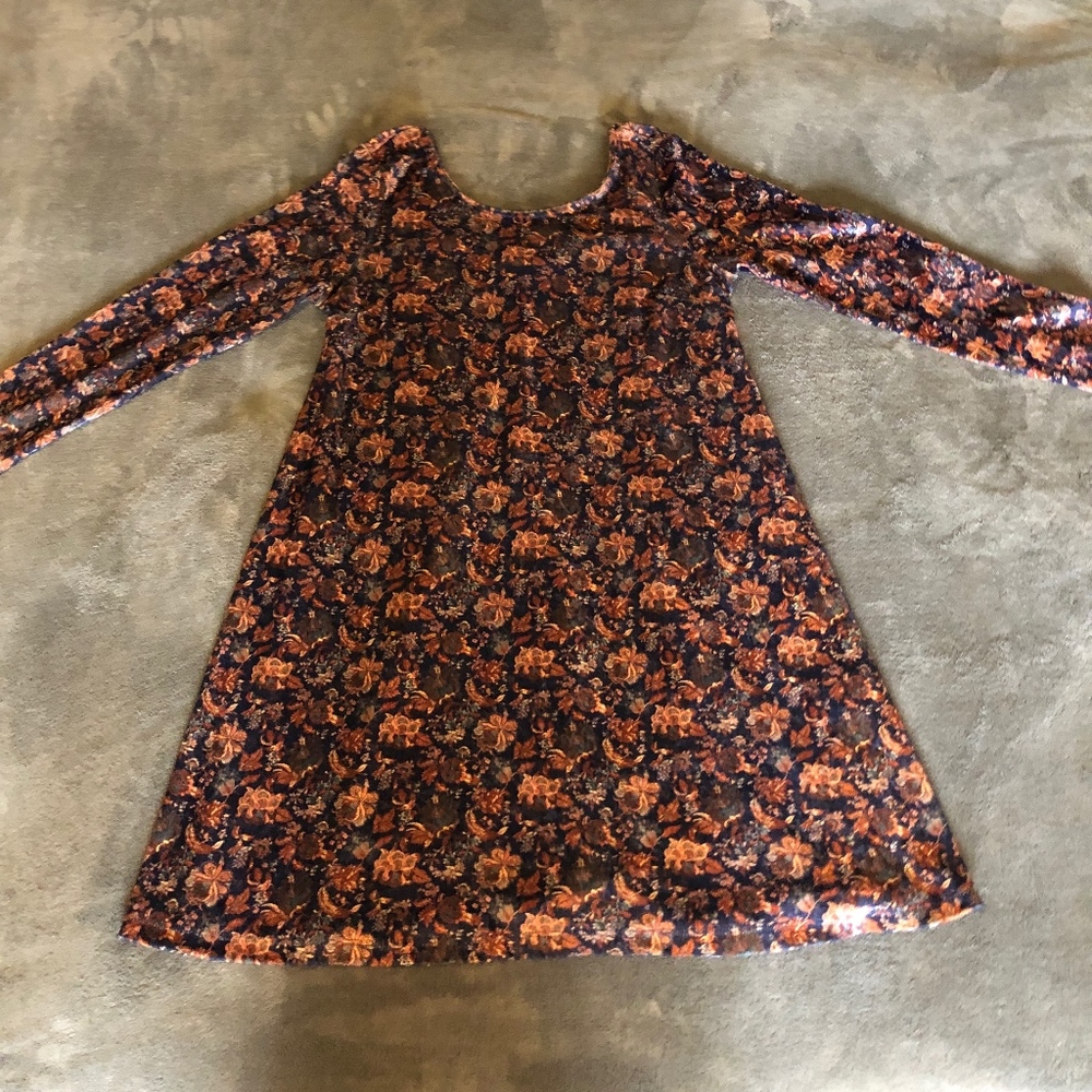 Velvet 3/4 sleeve dress (size L)